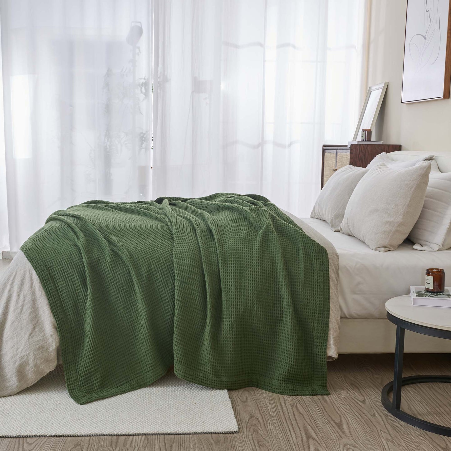 X 100% Cotton Waffle Weave Blanket - Mikala Collection