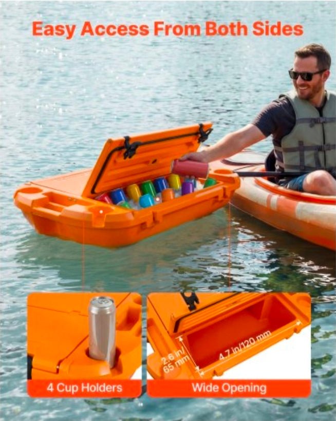 X 40 QT Floating Ice Chest with Dry Storage & Tow Rope