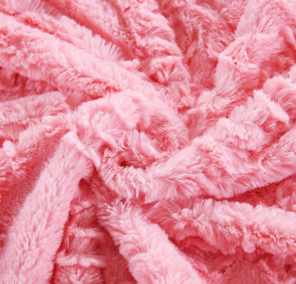 X DaDa Bedding Luxury Blossom Pink Rose Buds Throw Blanket
