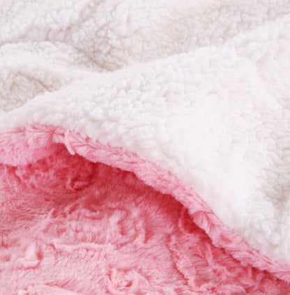 X DaDa Bedding Luxury Blossom Pink Rose Buds Throw Blanket
